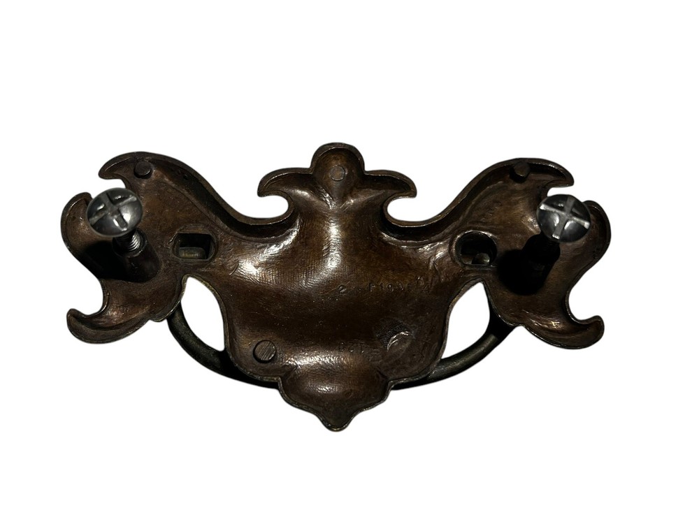 Vintage Single Brass Replacement Drawer Handle Pull Colonial Winged