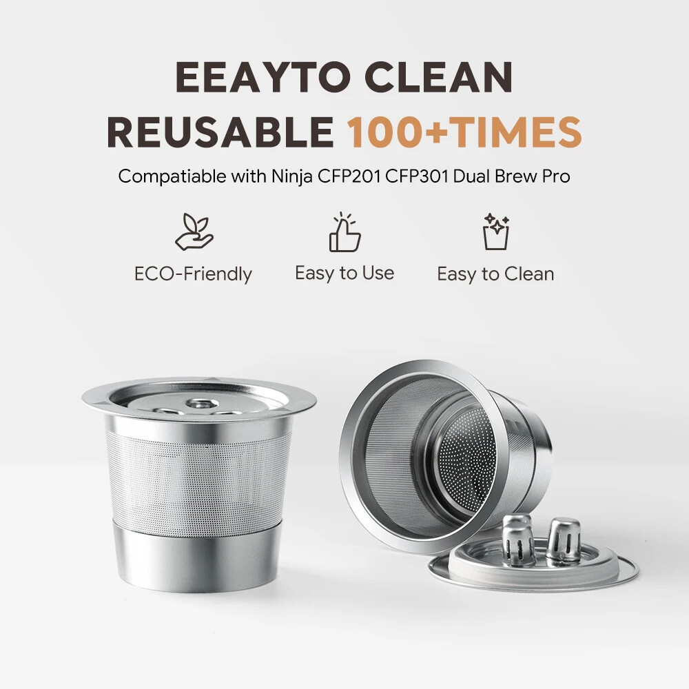 Reusable K Cups Coffee Filter Capsule Pod Compatable with Ninja CFP201 CFP301