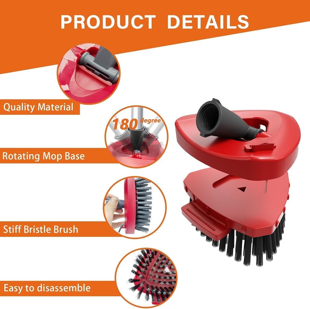 Small Spin Mop Replace Head Base + Scrub Brush for O Cedar 2-Tank RinseClean,...