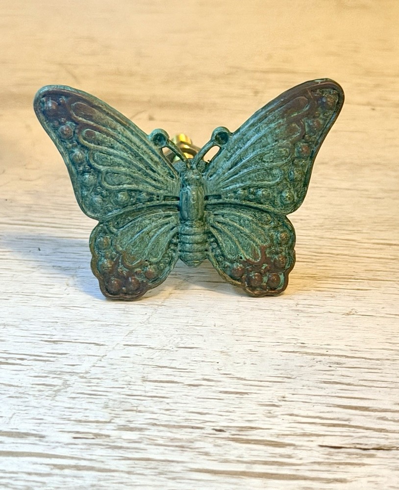 Rustic Antique Cast Iron Drawer Pulls Handle Butterfly Kitchen Cabinet Knob