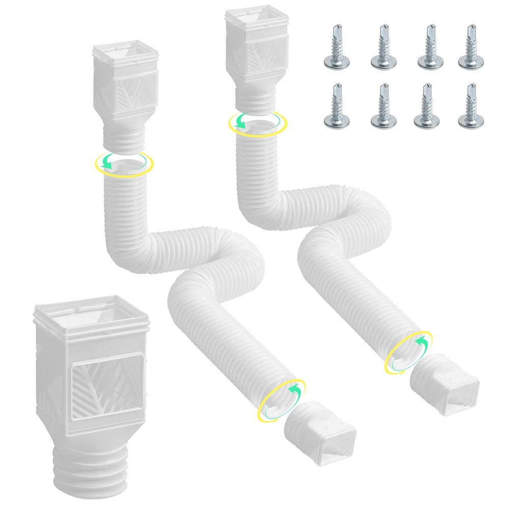 [New]Rain Gutter Downspout Extensions,2-Pack Flexible Downspout Extender,Down Sp