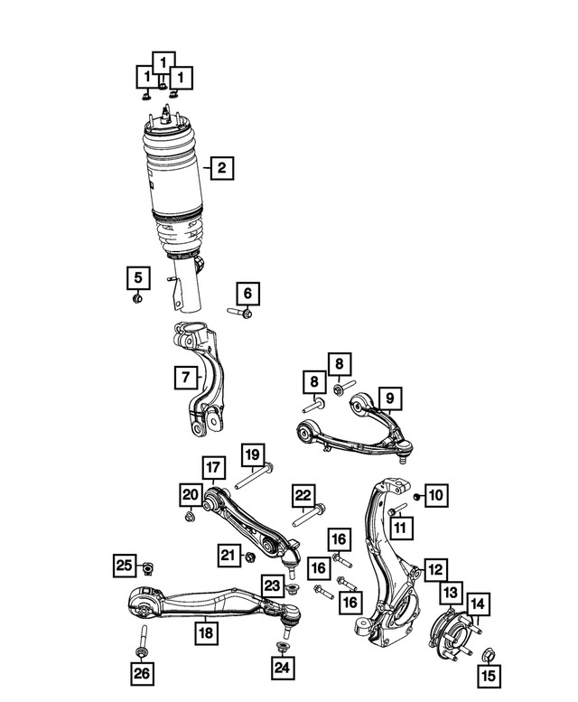 Genuine Mopar Lower Control Arm Left 68508857AA