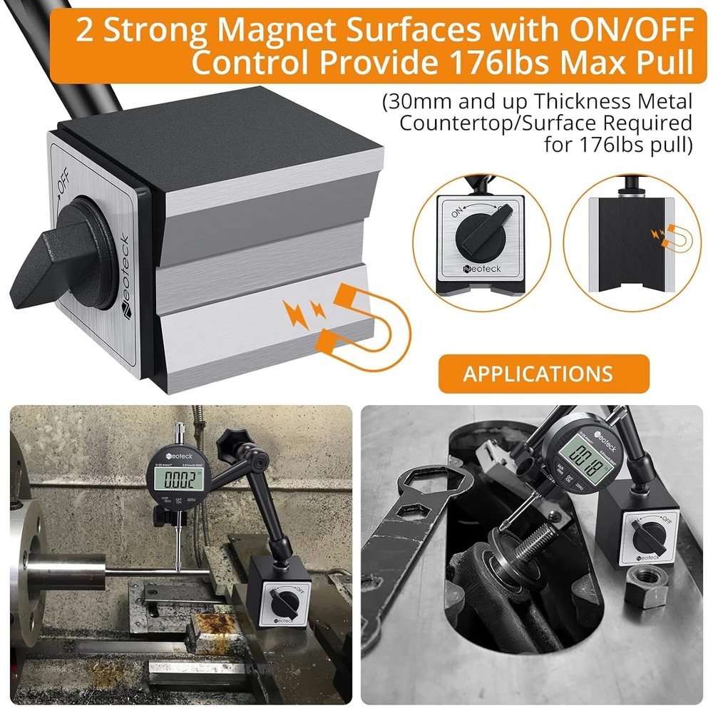 Universal Accurate Digital Dial Indicator - High Resolution - Magnetic Base