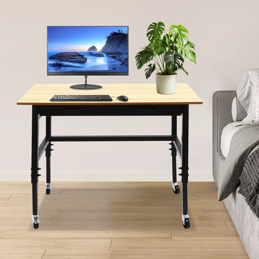 Workbench Height Adjustable Mobile \Garage Office Home Working Desk Table 200lbs