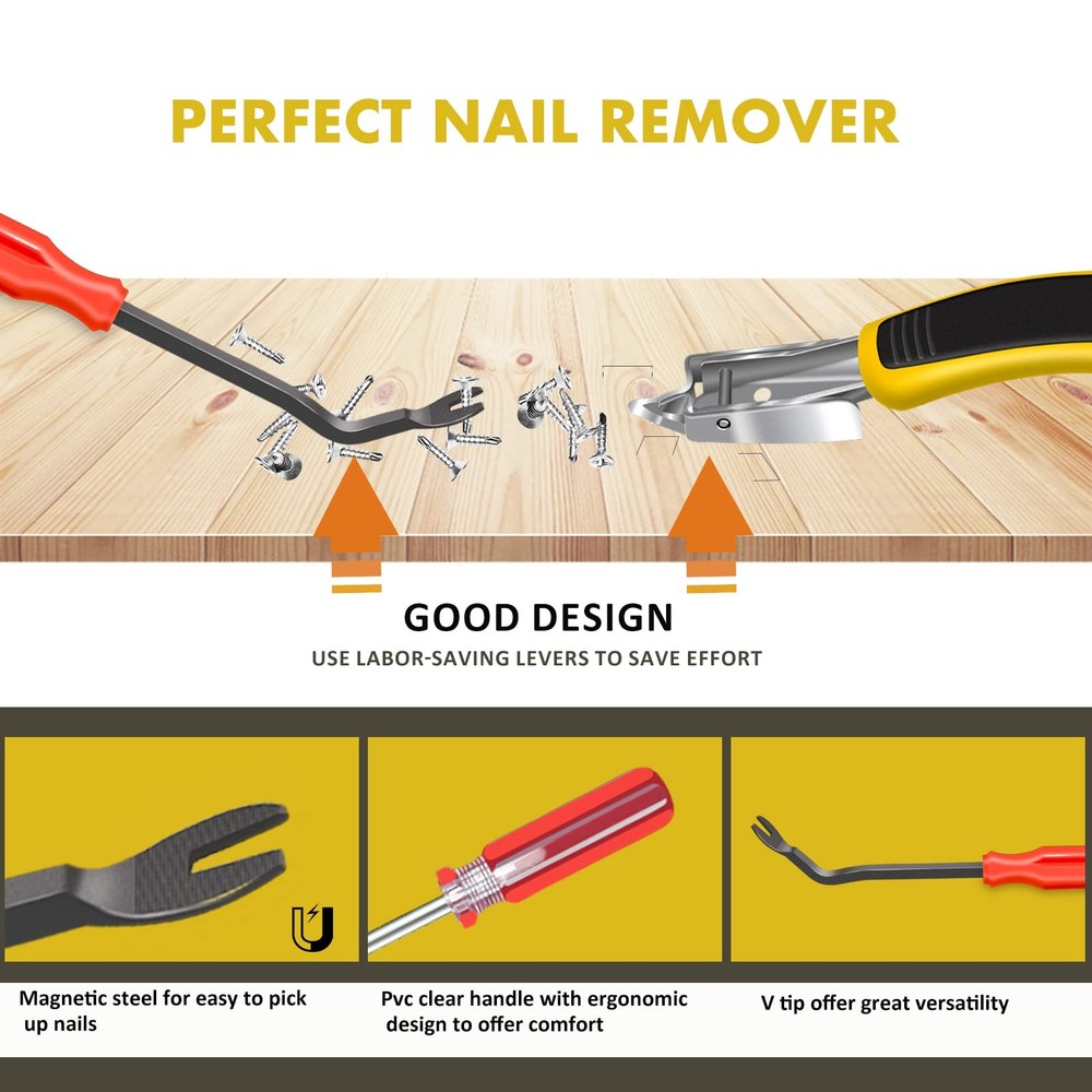 Alimtee 4Pcs Upholstery Staple Remover Tools Set Including End Cutting Pliers...