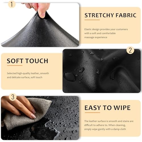 PU Leather Massage Table Cover Waterproof Massage 70" x 30" (Rectangular) Black
