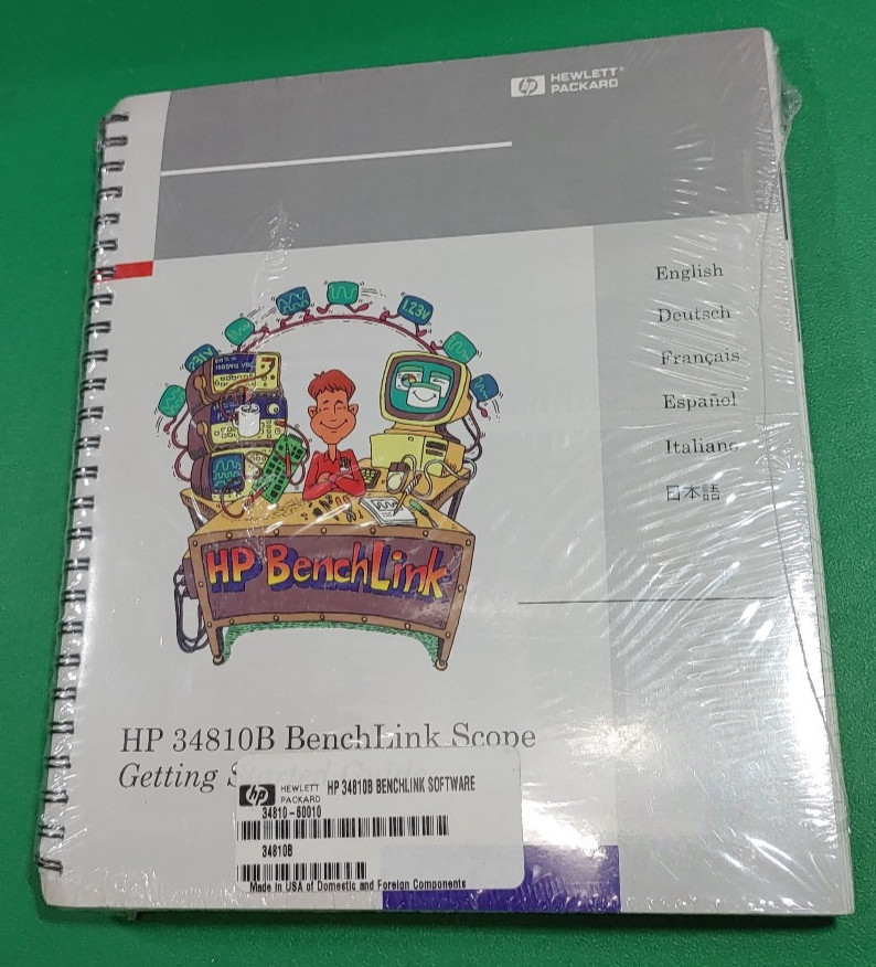 HP 34810B BenchLink Software,  With Scope Getting Started Guide Never Opend.