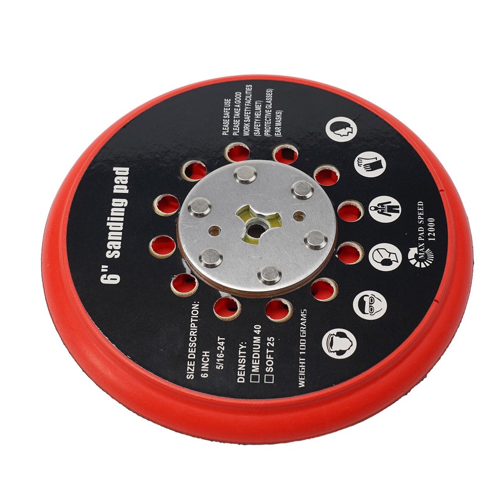 New 6 Inch Sanding Pad Medium-Hook And Loop Multi-Hole Back-Up For Bosch RSM6045