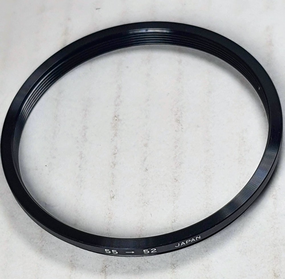 55-52mm Step-Down Lens Filter Converter Adapter Ring 55mm-52mm Metal E55-E52