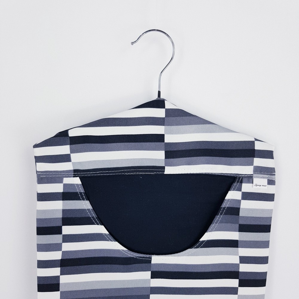 Peg Bag Handmade Black White Grey Abstract Lined Laundry Clothes Peg Holder