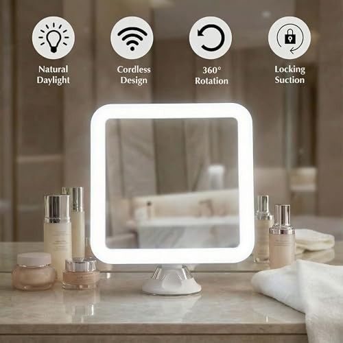10X Magnifying Lighted Makeup Mirror - Daylight LED Vanity Mirror - White