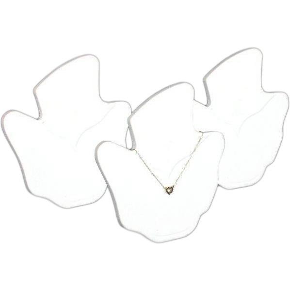3 White Flocked Bust Chain & Necklace Displays