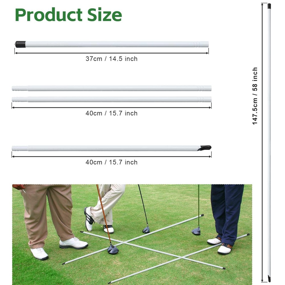Golf Alignment Sticks 3 Pack 58Ã¢â‚¬ÂGolf Sticks Alignment Rods Full Golf White