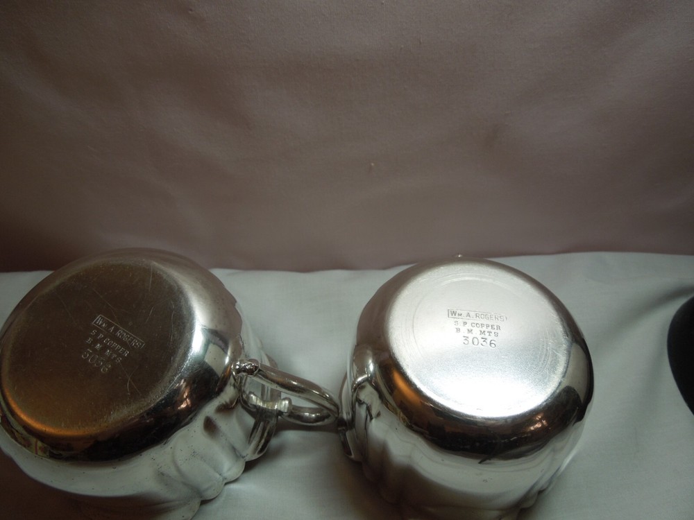 Wm A Rogers S P Copper B M MTs 3036 Creamer/Sugar