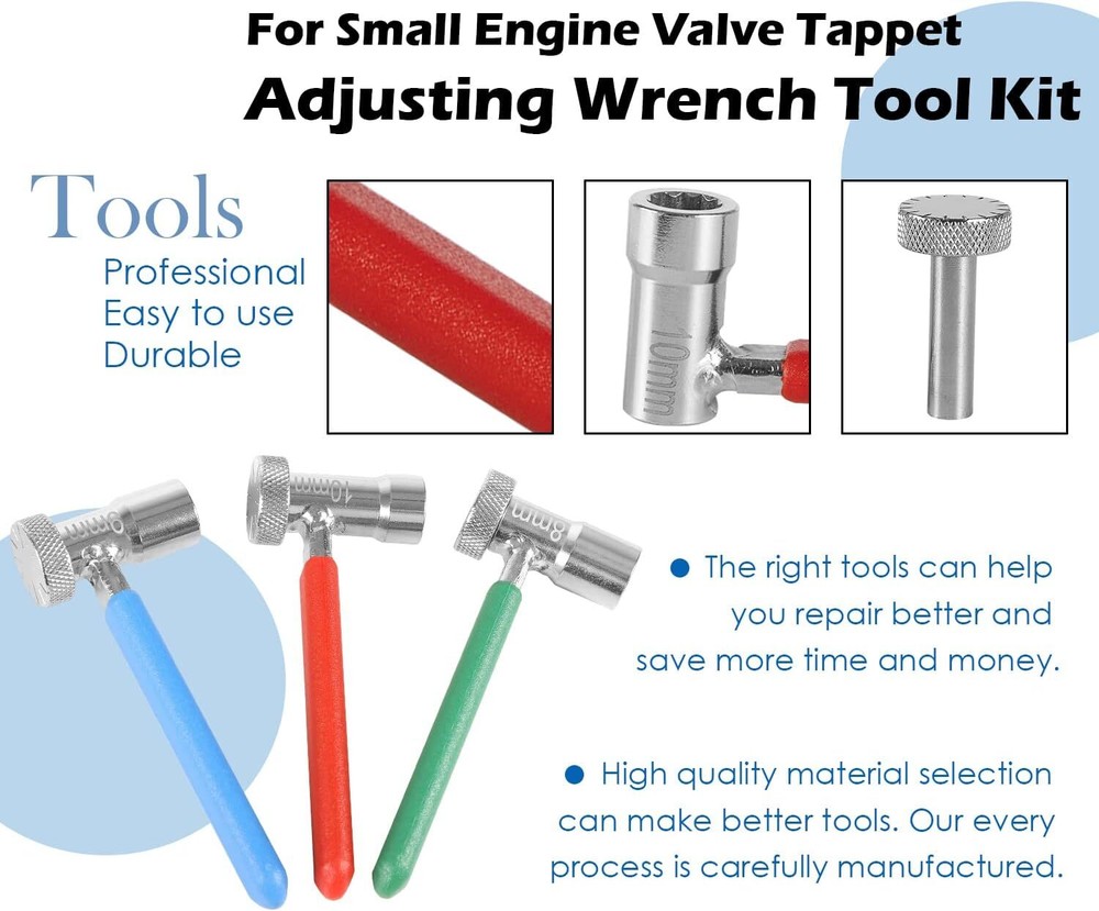 Small Engine Valve Tappet Adjusting Wrench Tool Kit for Motorcycles ATVs & ATCs
