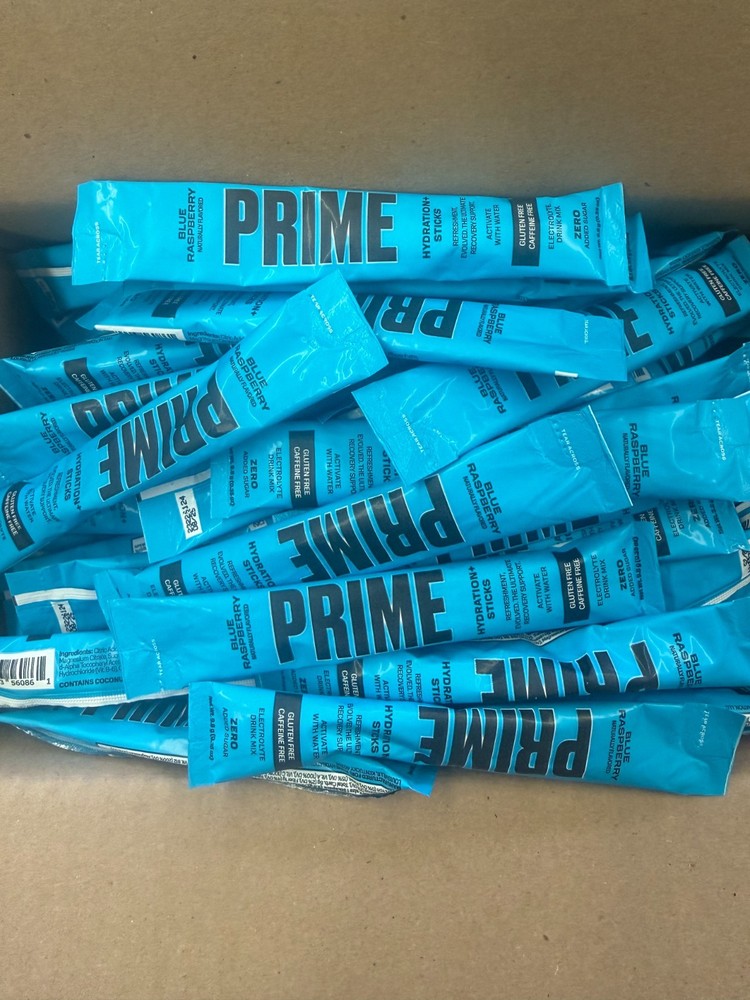 200 CT Prime Hydration Sticks Blue Raspberry Bulk Lot Electrolyte Powder Packets