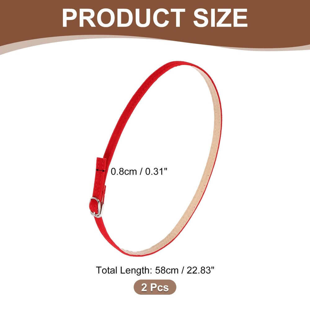 1 Pair Replacement Ankle Strap for Heels Shoe Bands, Suede Bright Red