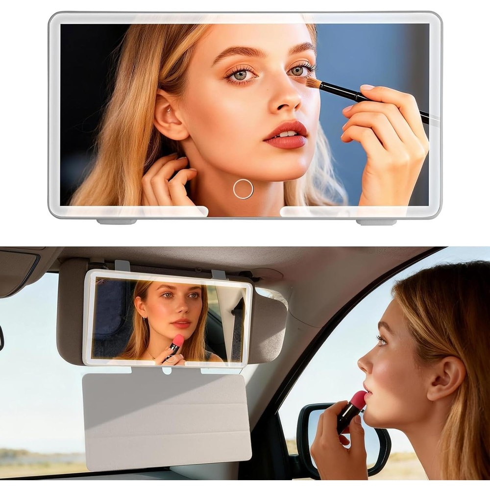 Car Sun Visor Vanity Mirror, Car Vanity Mirror, Makeup with 3 Light Modes