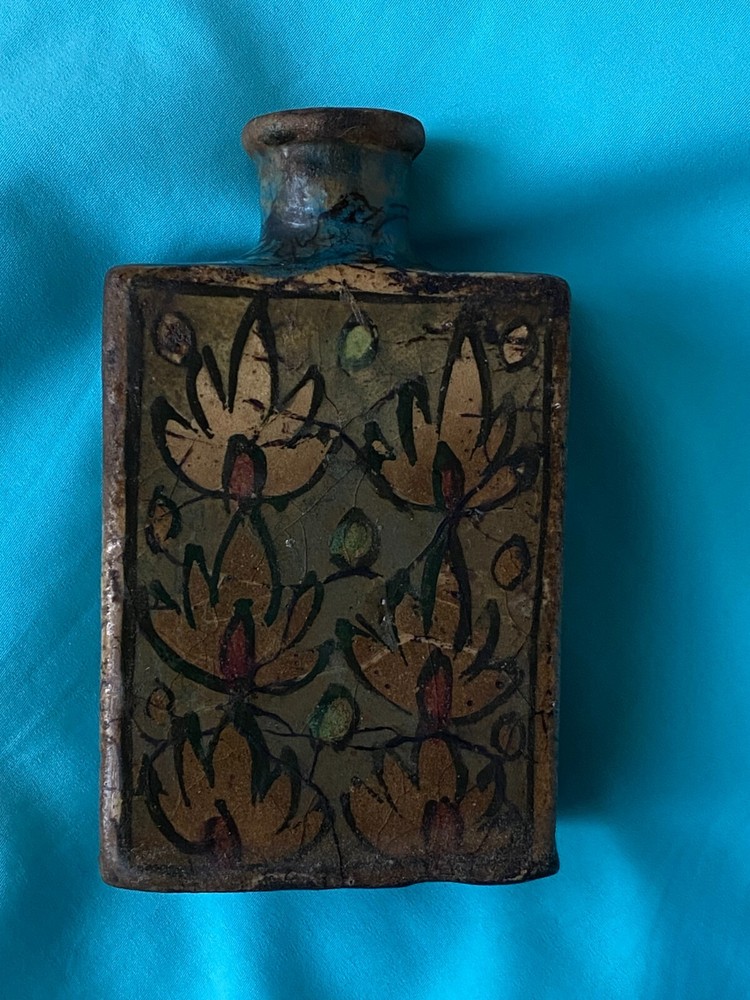 Antique Handcrafted Persian Pottery Bottle
