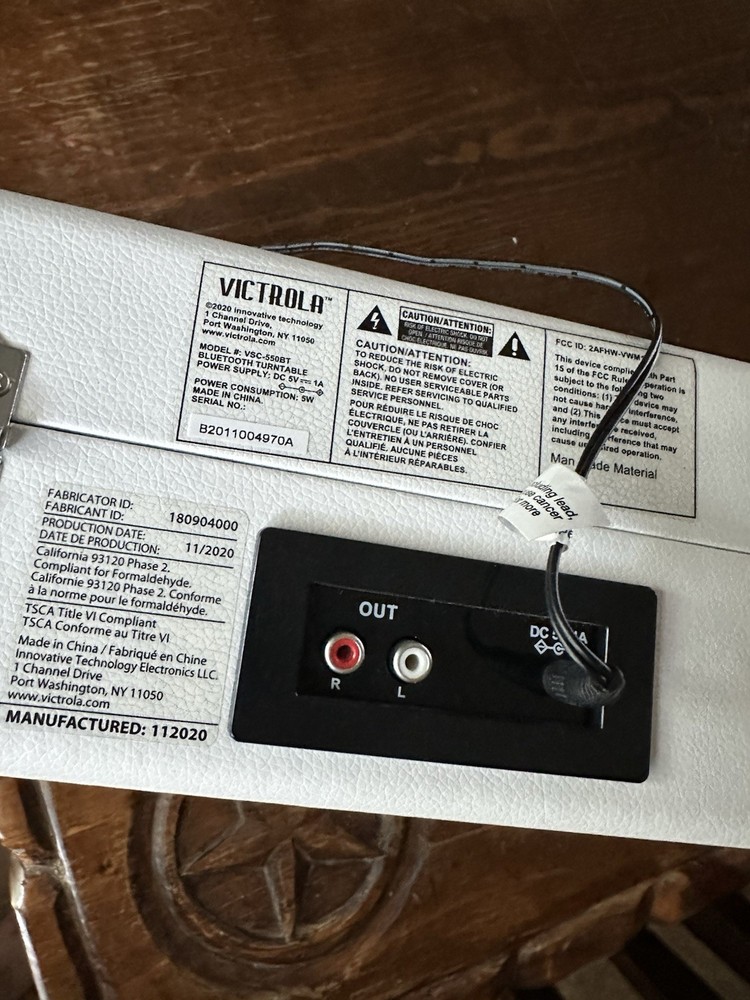 Victrola White Record Player New Without Box