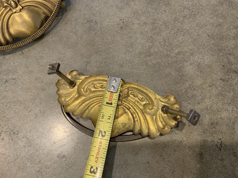 Vintage Hardware Drawer Pull Plates Brass W/Handles