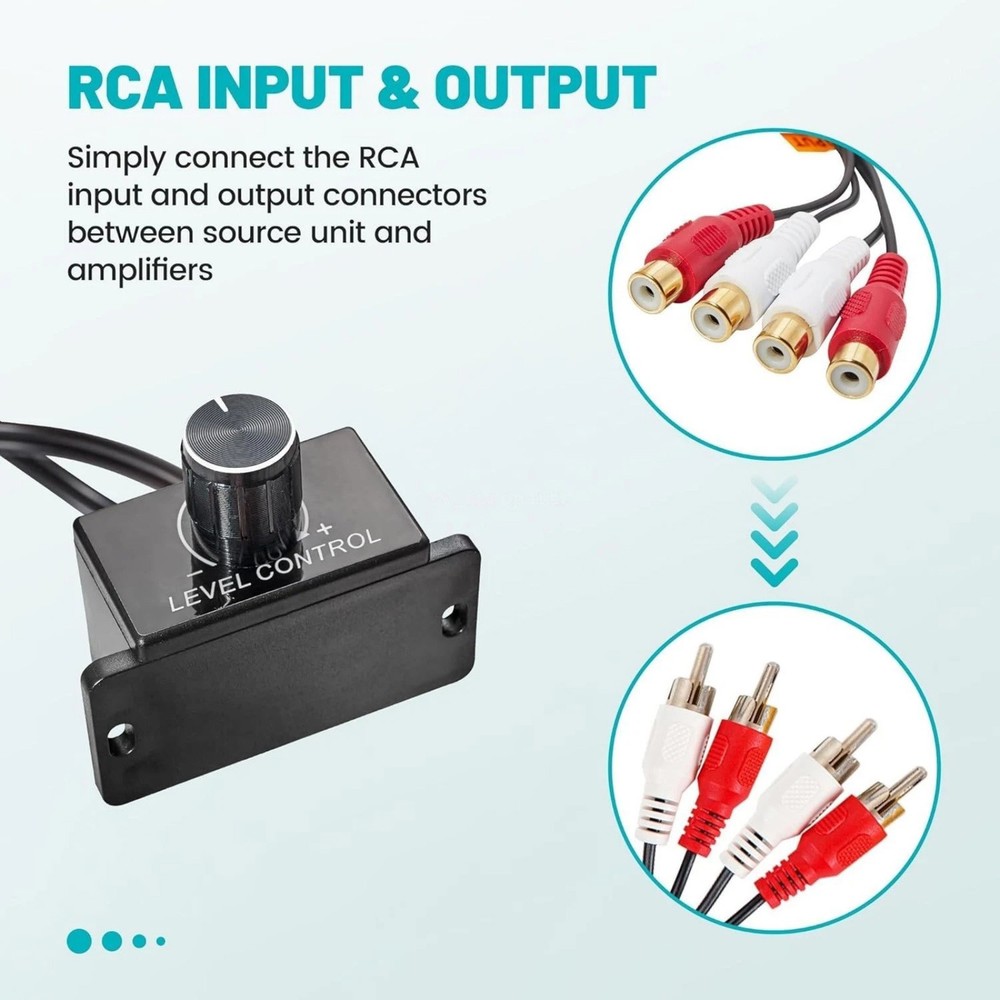 RCA Input Output Level Controller Remote Volume Knob for Car AMP Installation