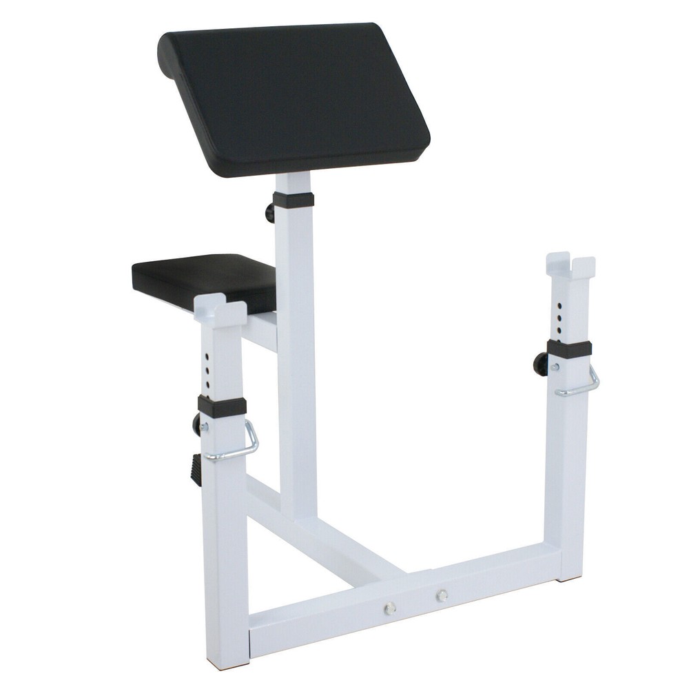Adjustable Preacher Curl Bench Seated Arm Isolated Dumbbell Biceps Training