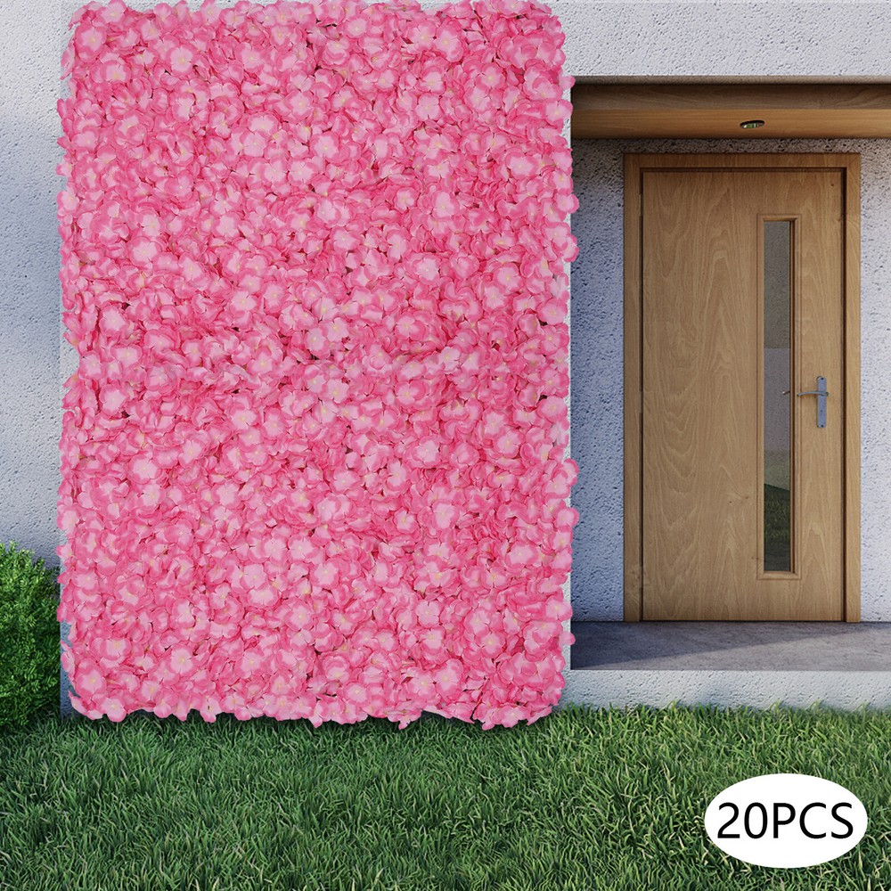 20x Artificial Flower Wall Panel Silk Flowers Rayon Flower Wall Background Decor