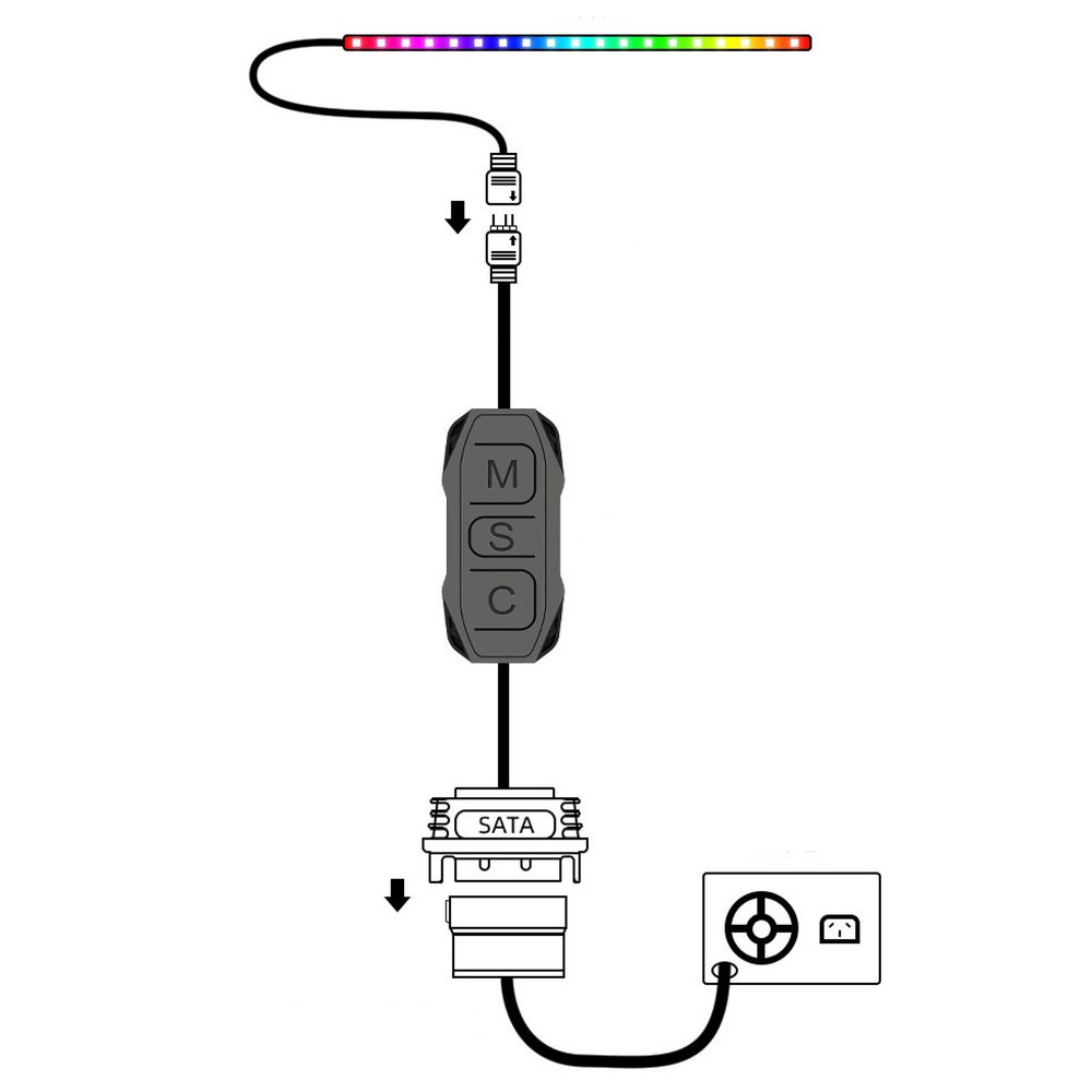 AR-1 RGB Controller Cable 5V 3 Pin to SATA AURA ARGB Mini Control Controller M