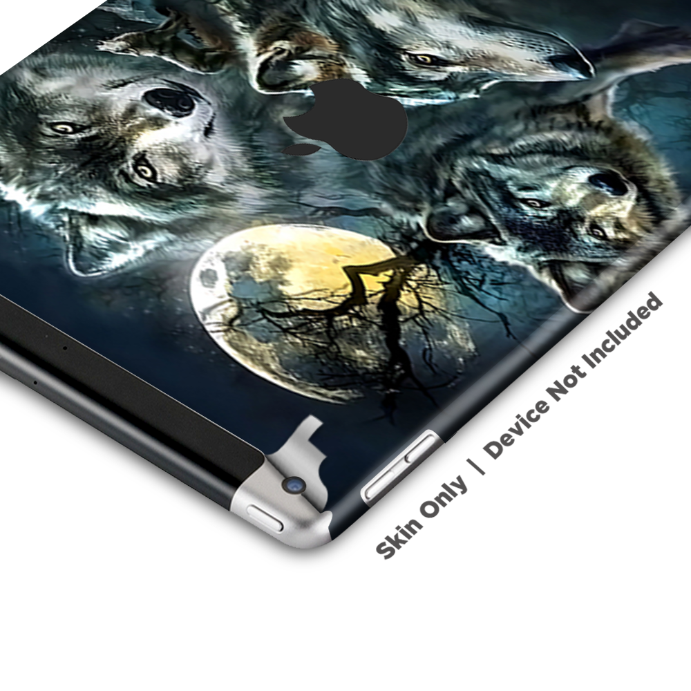 Skins Decal Wrap for Apple iPad 9.7 2017 3 Wolves Moonlight
