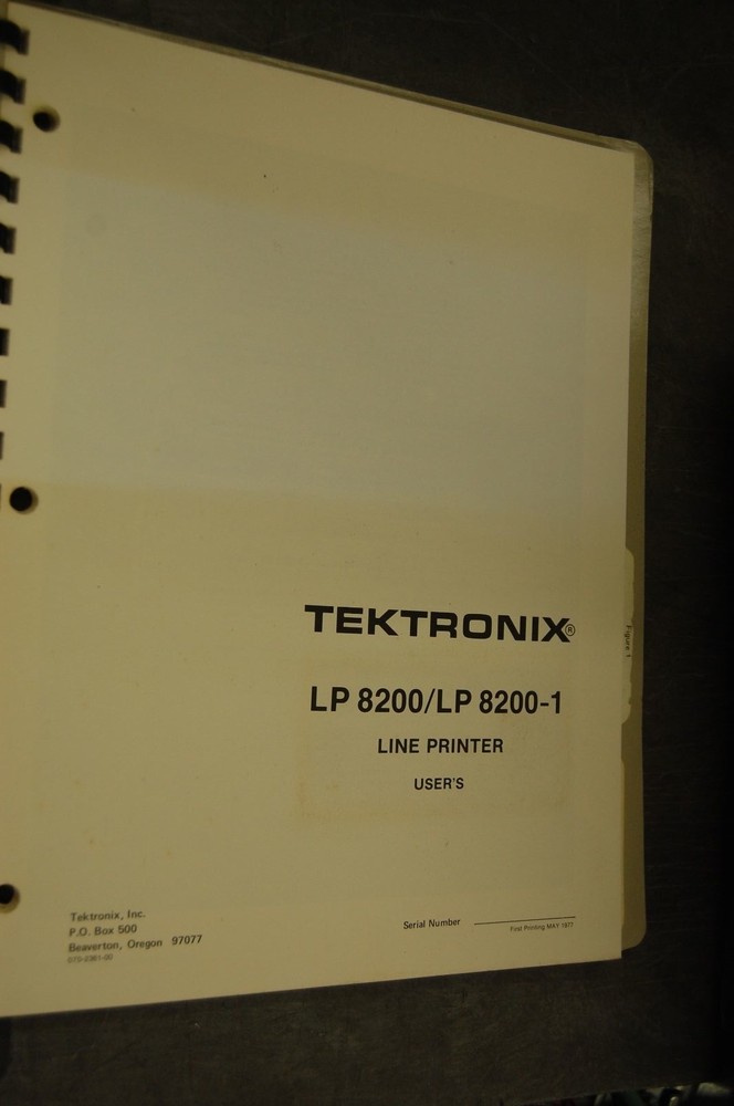 Tektronix LP 8200/LP 8200-1 Line Printer User's Manual