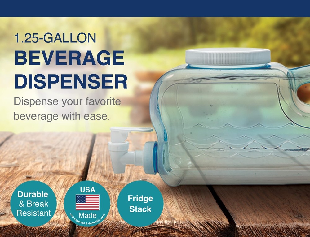 Arrow Home Products Fridge Stackable Beverage Container, 5 Quart, Clear