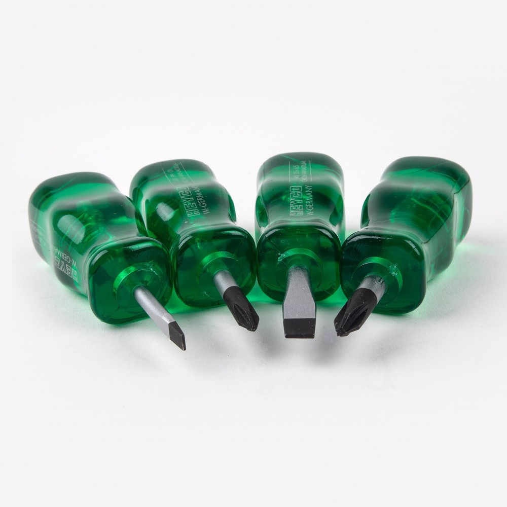 Net's Emerald Stubby Screwdriver Set, 4 Pieces