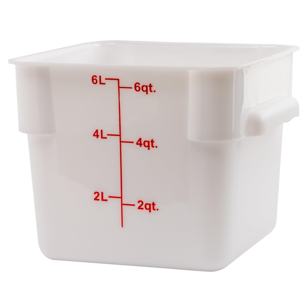 6qt Square Storage Container, White, PP