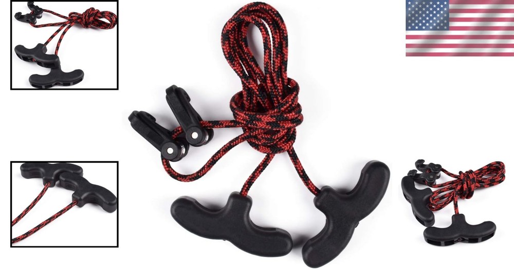 Crossbow Cocking Aid - Red & Black Rope String Puller with Double Handles
