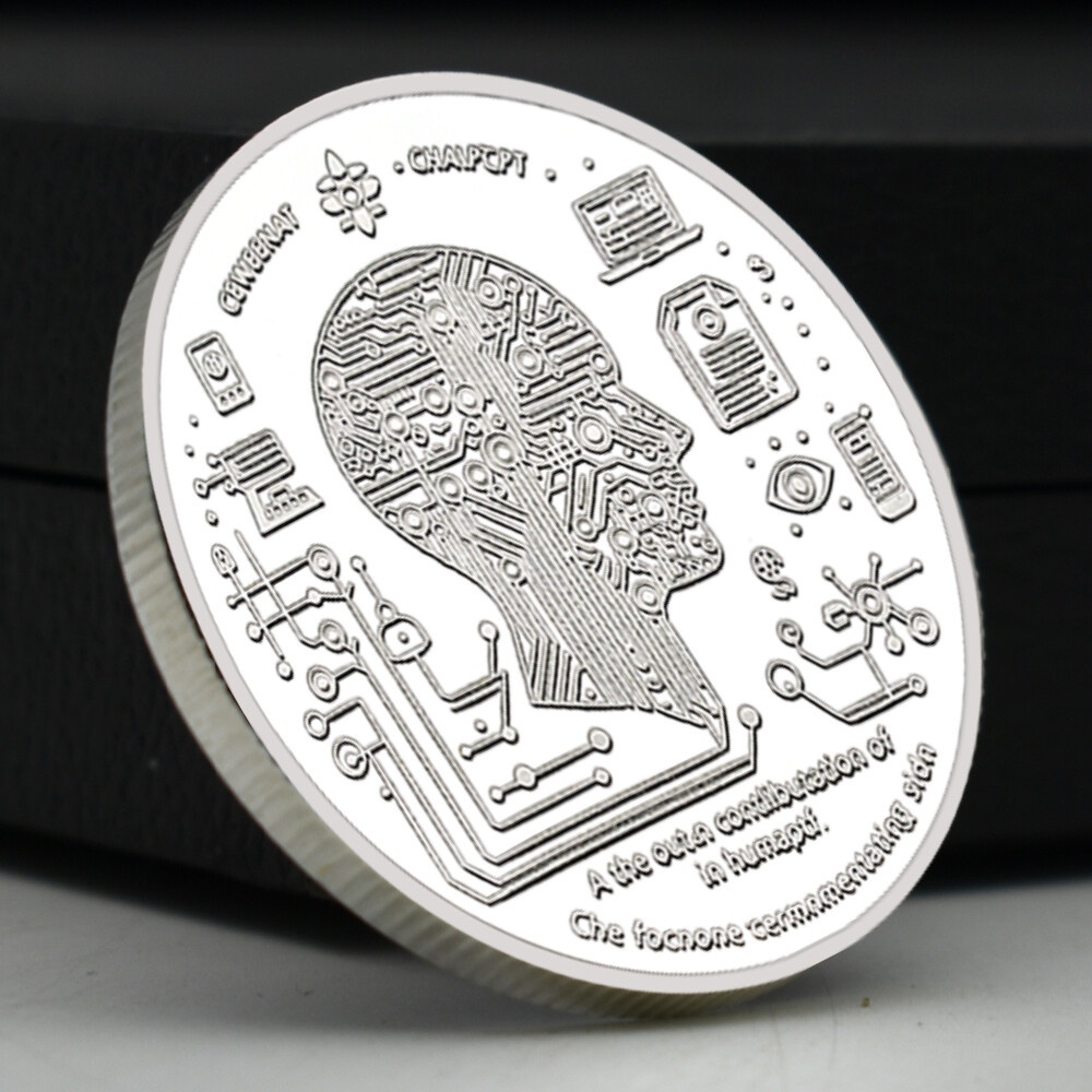 US Artificial Intelligence Chat Robot Memorial Medal GPT Silver Plating Coin