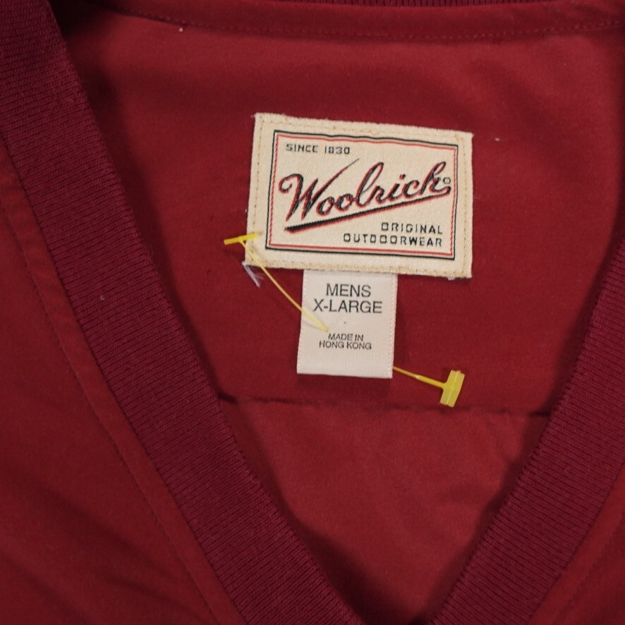 VTG Woolrich Jacket Mens Extra Large Red Lined Pullover Golf Sport Outerwear