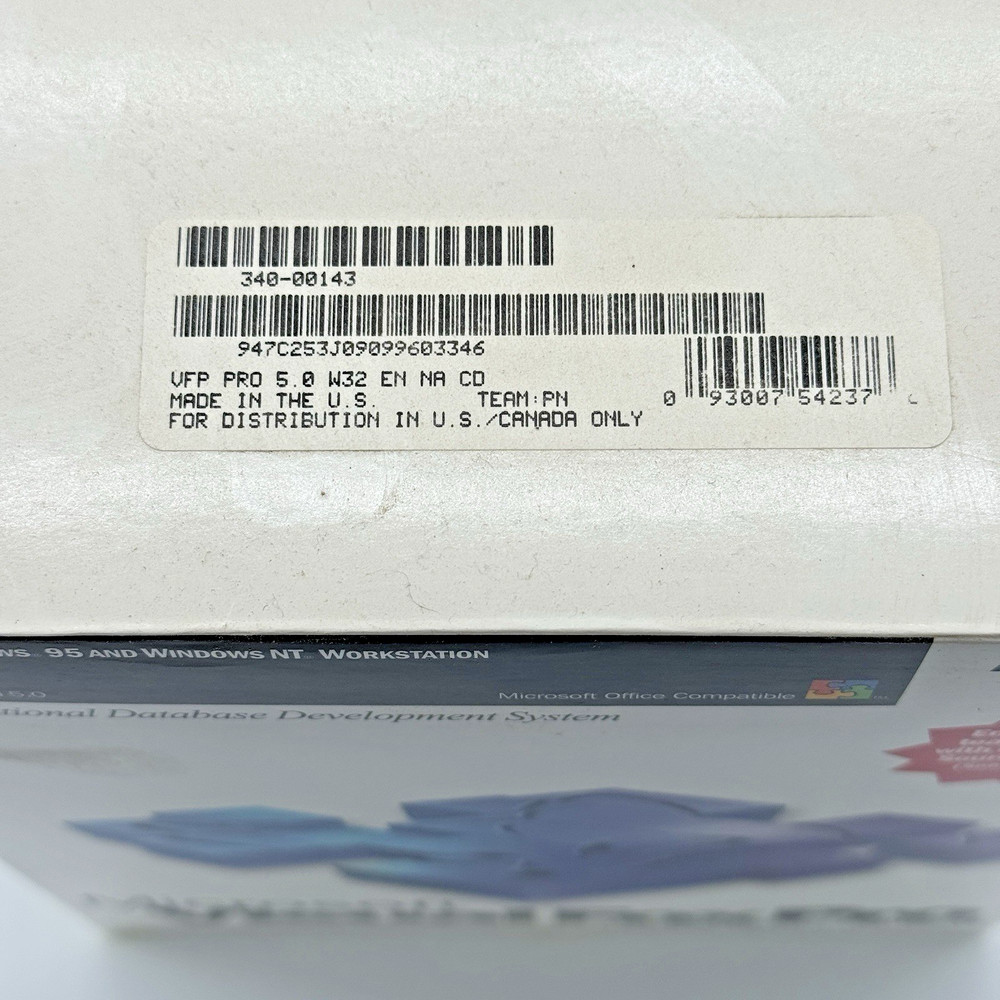 RARE Vintage Microsoft Visual Fox Pro Professional, Version 5.0, VFP 5.0, NEW