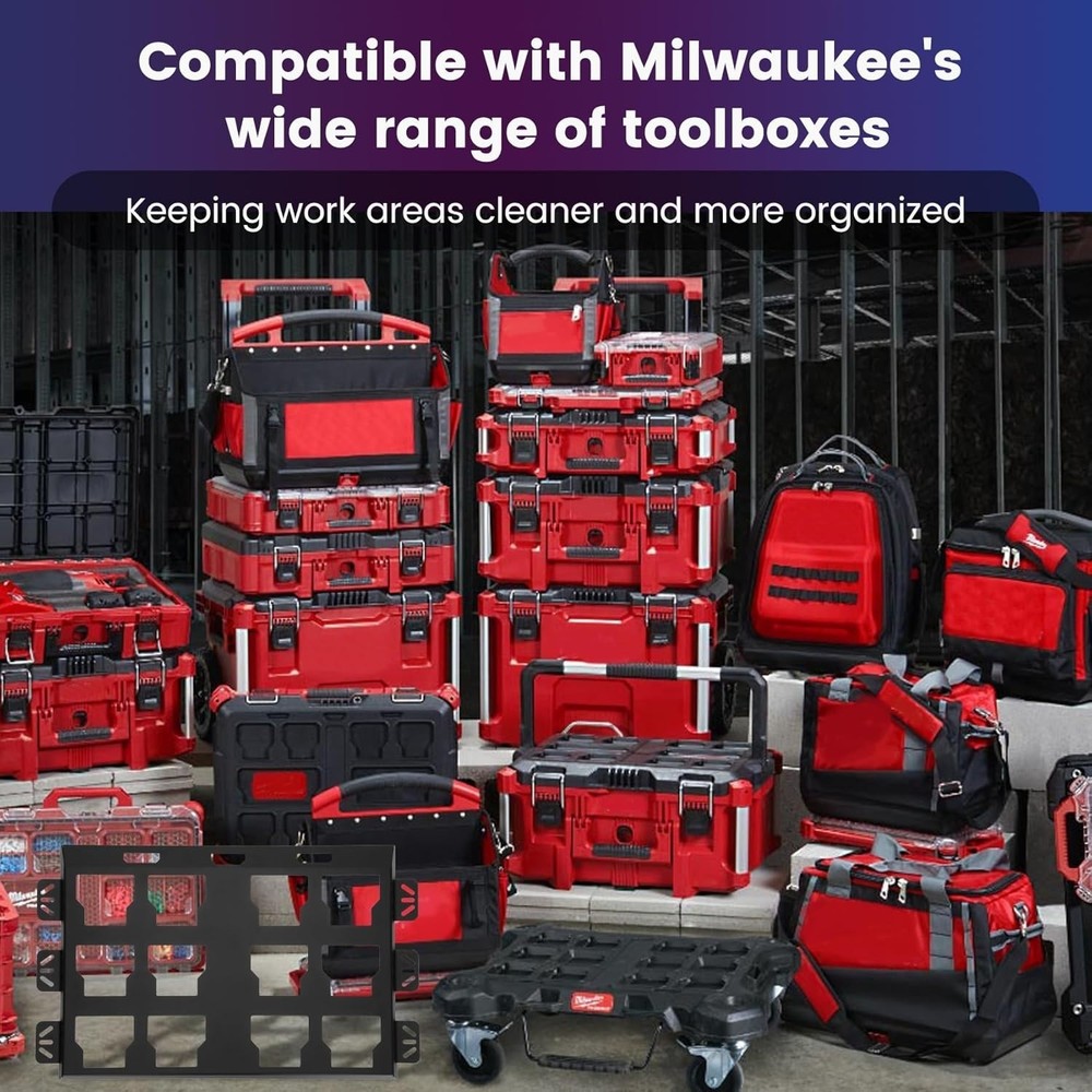 Mounting Plate Compatible with Milwaukee Packout Toolboxes, 2 pcs