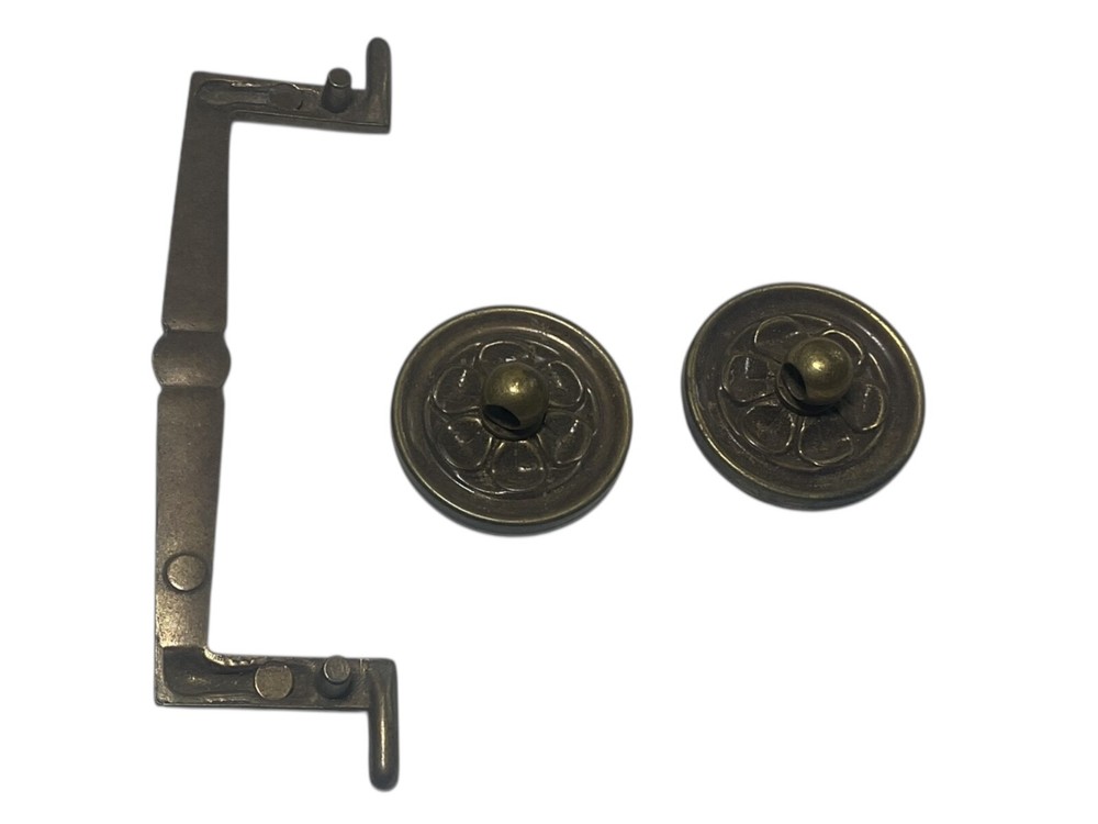 SOLID BRASS VINTAGE MCM SQUARE HANDLE DRAWER BAIL DROP PULL SWING HANDLE