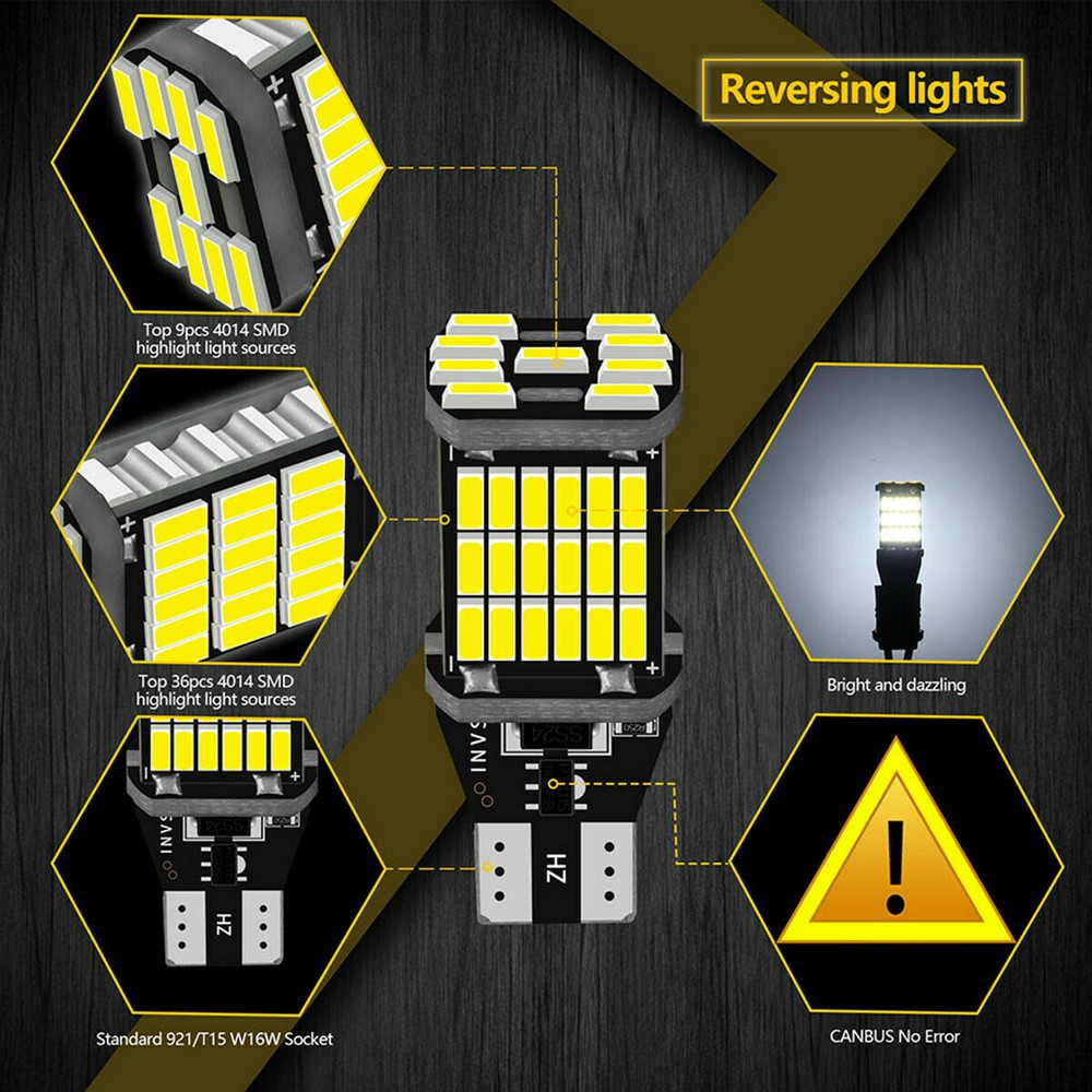 2PC LED Backup Reverse Light Bulbs Kit T15 921 6000K For Dodge Durango 2011-2020