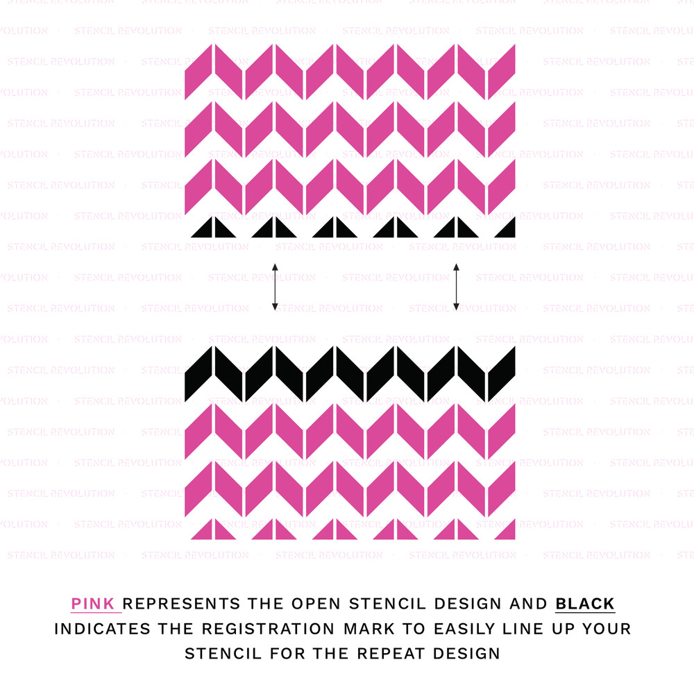 Chevron Horizontal Stencil - Durable & Reusable Mylar Stencils
