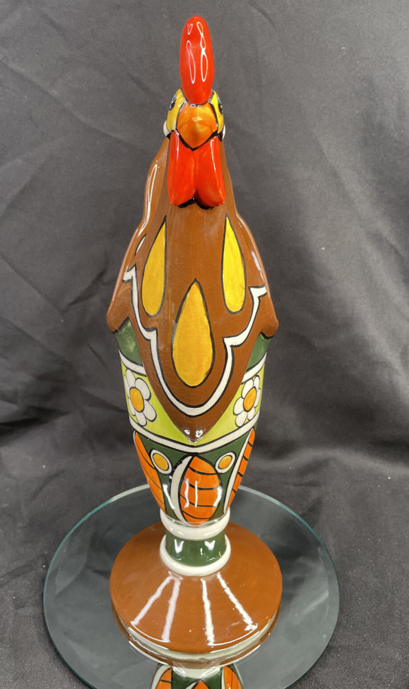 Ceramic Rooster Vase Planter 13”