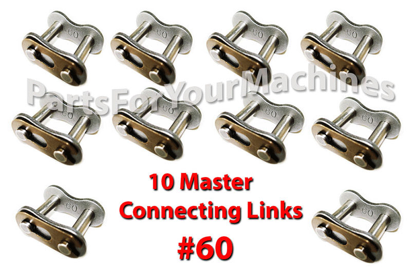 (10) #60 Chain Connector Links, Spring Connecting Master For Roller Chain 60