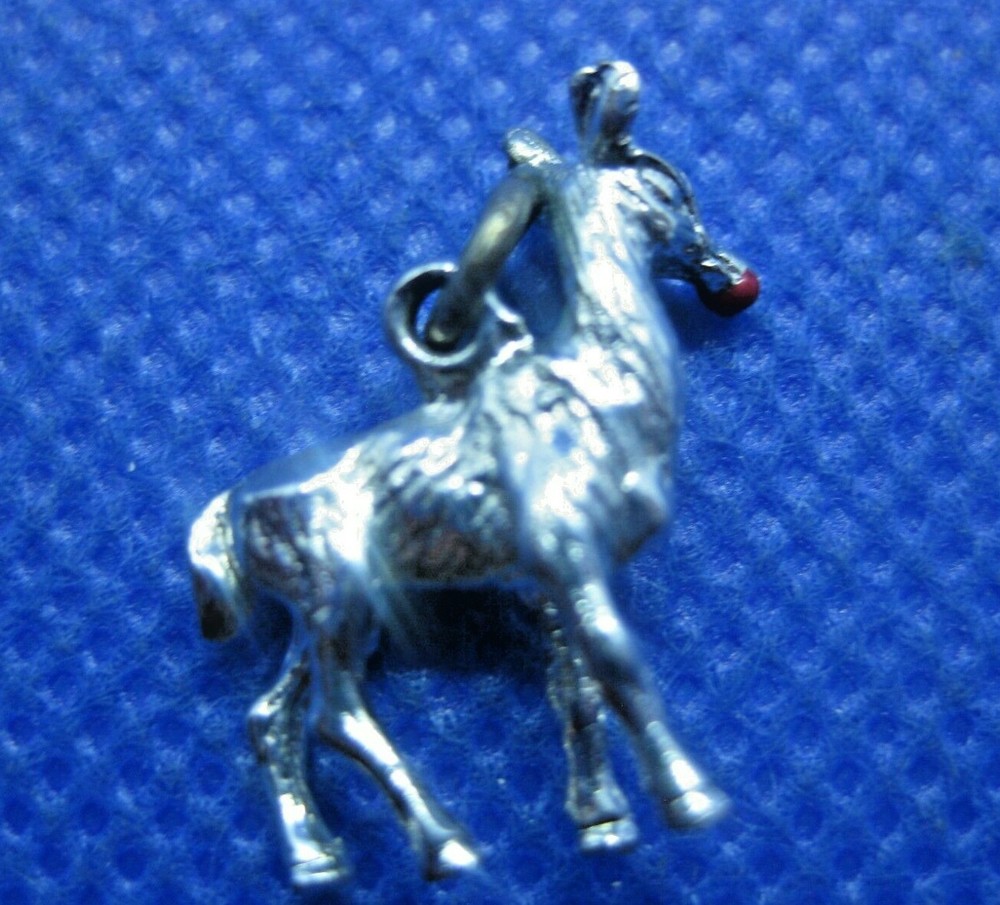 Sterling Silver Rudolph Charm