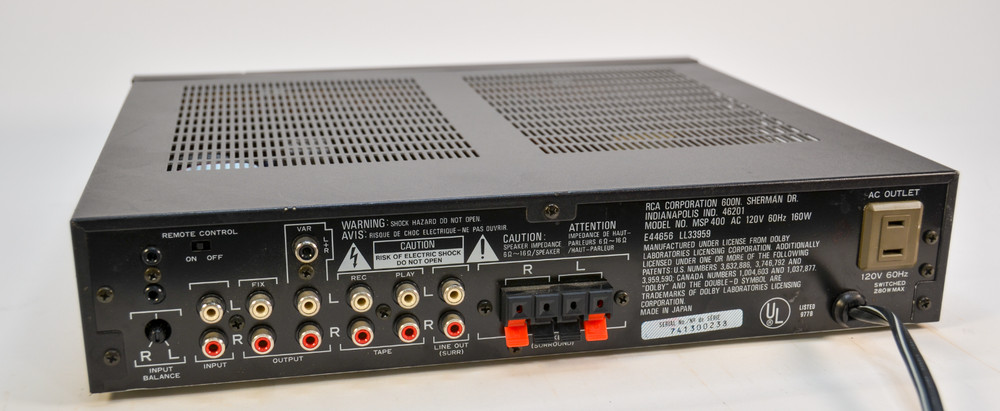 Vintage RCA MSP 400 Surround Processor 160W with Remote - Tested!