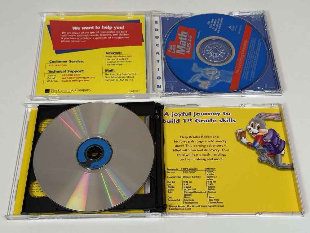 Reader Rabbit’s 1st Grade & Reader Rabbit’s Math Ages 4-6, Learning Company PCCD