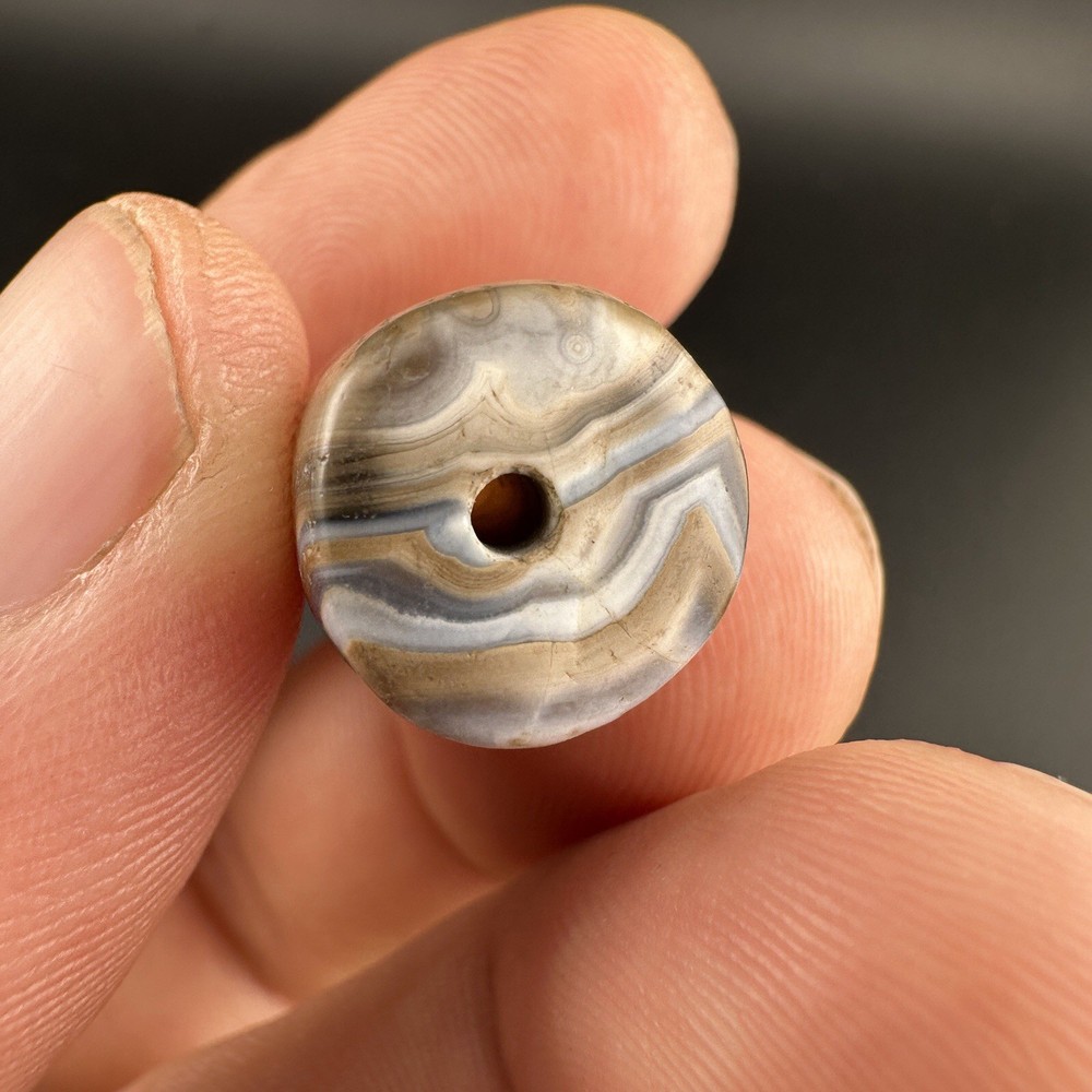 Rare Vintage Natural Pattern Suleimani Agate Beads Amulet