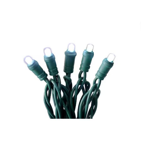 Stringlights, 25Ft, Button, 50Leds, White,  60Rg11