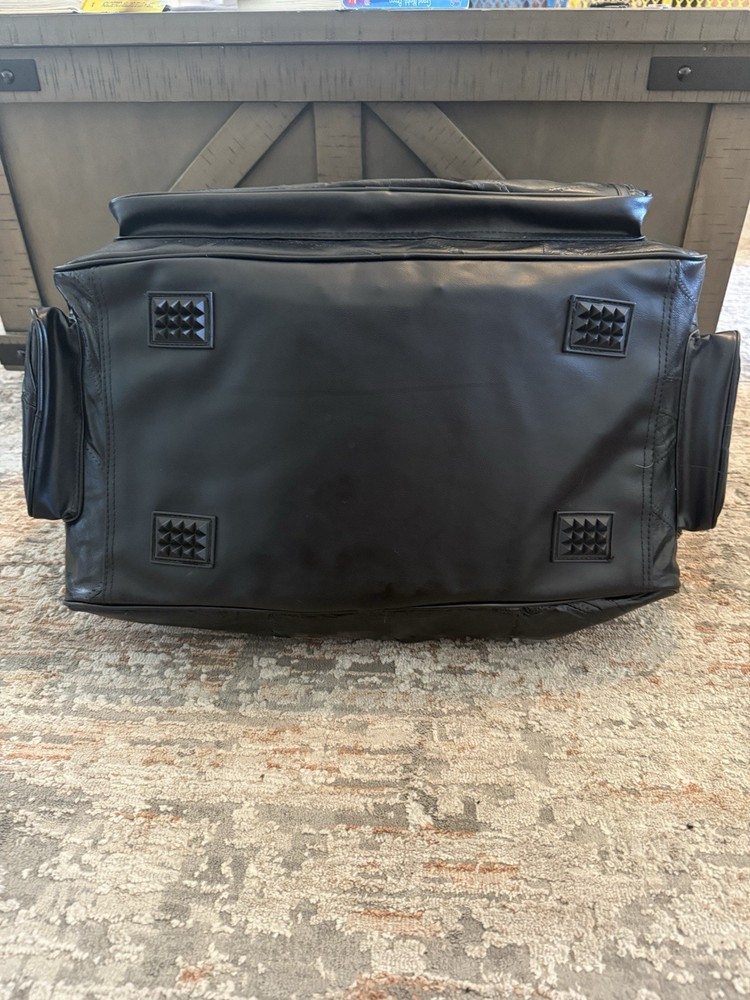 Genuine Leather Black Duffle Bag